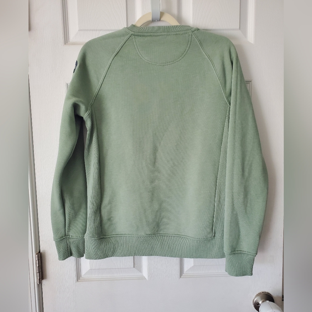 Carhatt Womens Relaxed Fit Midweight Crewneck Block Logo Sleeve Graphic Size: S - Picture 2 of 15